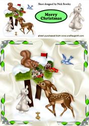 Little Deer with Woodland Friends in the Snow