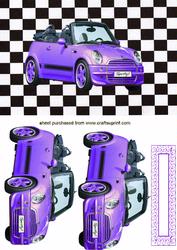 Sporty Purple Car Quick Card with Effective Background