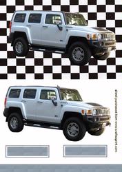 Silver Hummer Quick Card with Effective Background