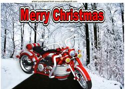 Red Hot Wheels Motorbike on the Snow Road A4