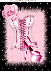 Pink Rose with Basque A4