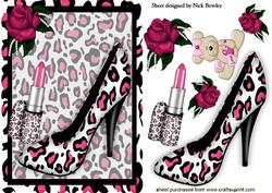 Pink/black Shoe with Lippy and Rose