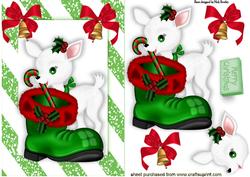 Cute Little White Deer with Boot and Candy