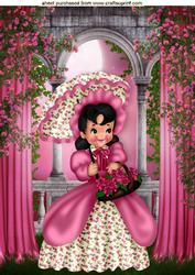 Southern Belle with Pretty Floral Dress A4