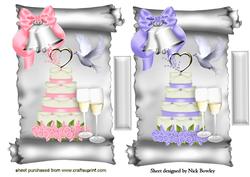 Wedding Cake with Champagne Toppers