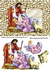 Mary and Joseph Nativity Scene in Filigree Frame