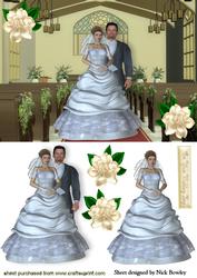Our Special Day Wedding Couple in the Church with Flowers