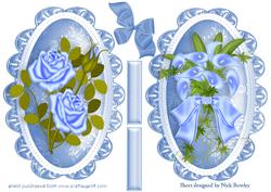 Blue Floral Toppers of Roses and Flowers