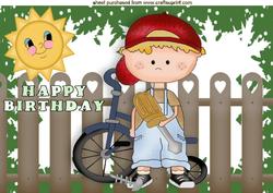 Little Boy with His Bike Out in the Sunshine A4