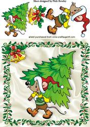 Cute Mouse with Christmas Tree