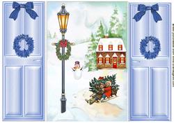 Snowy Sleigh with Christmas Tree Christmas Scene Gate Fold