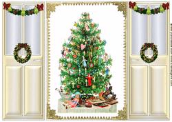 Vintage Traditional Christmas Tree Gate Fold