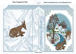 Cute Deers in the Snow Folded Book