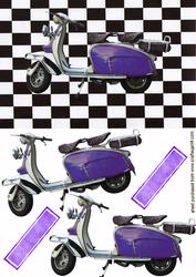 Retro Old School Scoooter on Effective Background