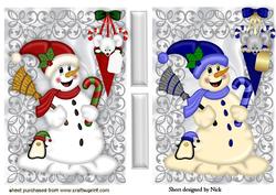 Christmas Snowmen Toppers with Cute Little Mouse