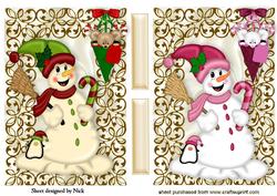 Jolly Snowmen Toppers with Little Mouse