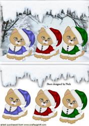 Three Cute Little Kitties in a Snow Scene