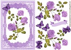 Elegant Purple Rose Lace Background