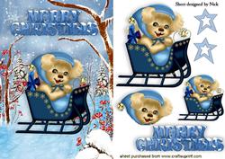 Cute Puppy in a Sleigh in the Snow