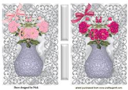 Pretty Flower Toppers in Vases and Silver Filigree Frames