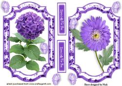 Lilac Flower Toppers with Butterflies