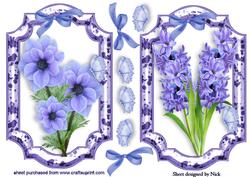Pretty Blue Flower Toppers with Butterflies