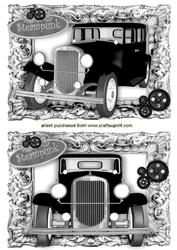 Black Vintage Car Toppers in Steampunk
