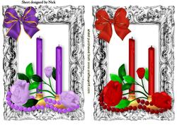 Roses with Candles and Pearls Toppers