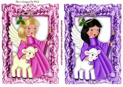 Angels with Little Lambs Toppers