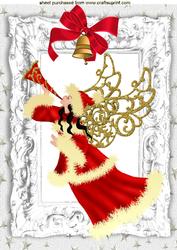 Christmas Angel with Bells in Silver Frame A4