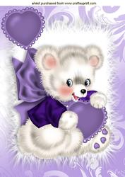 Cute Little Bear with Hearts A4