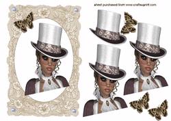 Elegant Ladies Head on Lace Background