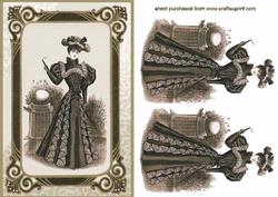 Victorian Lady in Sepia Quick Card