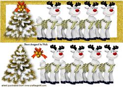 Gold Christmas Tree with Reindeers Dl