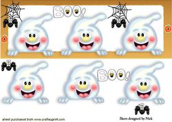 Halloween Boo! Ghosts with Spiders Dl