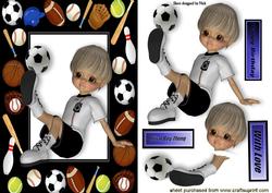 Boy Having a Kick About in Sports Frame