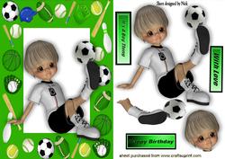 Boy Having a Kick About in Green Sports Frame
