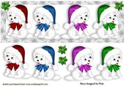 Cute Little Puppies in Santa Hats Dl