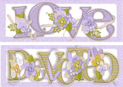 Love & Devoted in Lilac Frames Toppers Dl