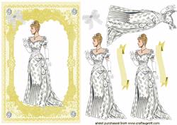 Elegant Lady on Pretty Gold Lace Frame