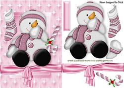 Cheeky Snowman with Stocking in Star Frame