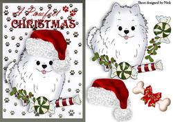 A Pawfect Christmas Cute Pomy Puppy in Santa Hat