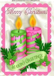 Pink/green Christmas Candles A4