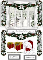 Dress a Window, with Snow Scene and Puppy