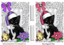 Gorgeous Little Kitty Claws in Santa Hats Toppers