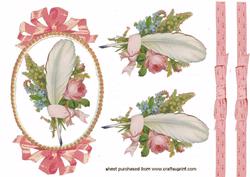 Elegant Floral Victorian Feather