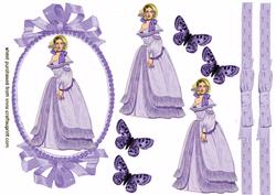 Elegant Victorian Lady in Purple in Oval Frame