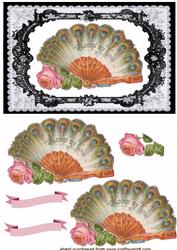 Elegant Floral Fan on Stunning Black Lace Frame