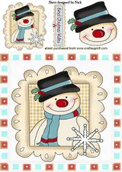 Jolly Happy Snowman 8x8