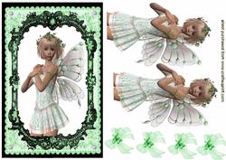 Gorgeous Fairy in Pretty Green Lace Frame